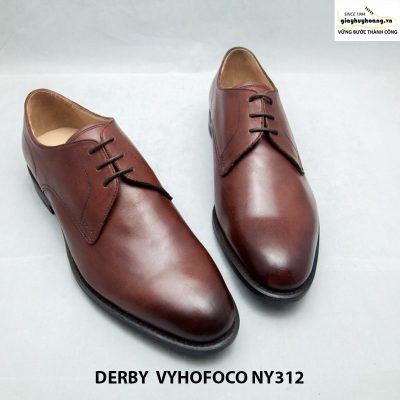 Giày da nam cao cấp Derby vyhofoco NY312 cao cấp màu nâu bò 009