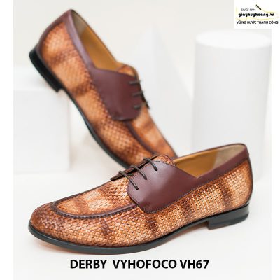 Giày nam da bò trẻ trung cao cấp derby vyhofoco vh67 chính hãng 010