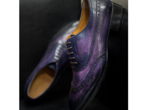 Giày tây nam Oxford Wingtip O2037 Tím khói 004