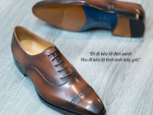Giày Oxford Captoe Brogues đế da O2036 004