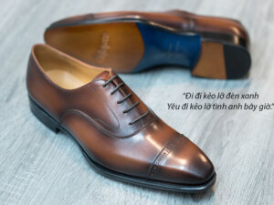 Giày Oxford Captoe Brogues đế da O2036 003