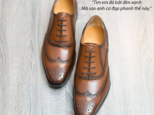 Giày da Oxford Wingtip buộc dây chính hãng O2035 006