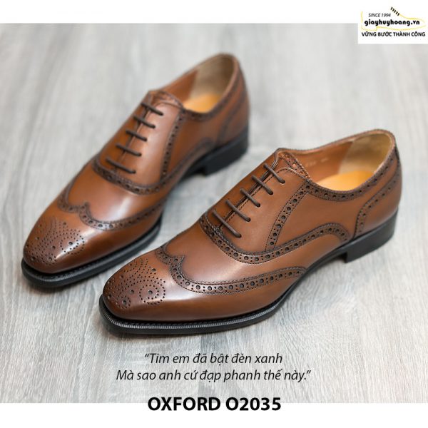 Giày da Oxford Wingtip buộc dây chính hãng O2035 001