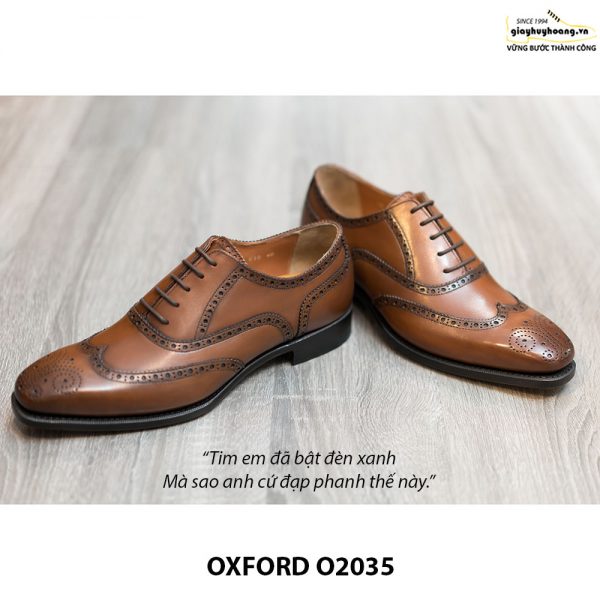Giày da Oxford Wingtip buộc dây chính hãng O2035 004