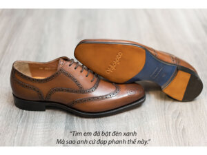 Giày da Oxford Wingtip buộc dây chính hãng O2035 003