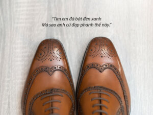 Giày da Oxford Wingtip buộc dây chính hãng O2035 002
