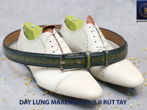 Dây nịt thắt lưng rút tay nam đầu kim 2 lớp Marengo 004