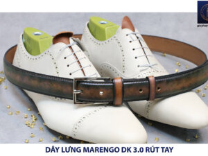 Dây nịt thắt lưng rút tay nam đầu kim 2 lớp Marengo 003