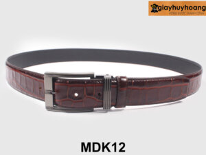 Dây nịt thắt lưng nam da cá sấu cao cấp khóa kim MDK12 006