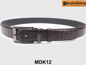 Dây nịt thắt lưng nam da cá sấu cao cấp khóa kim MDK12 005