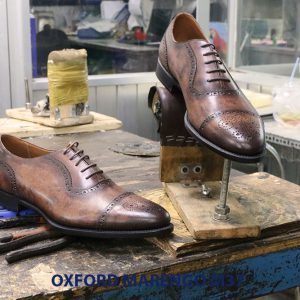 Giày tây nam da bò cột dây Oxford MArengo M37 005