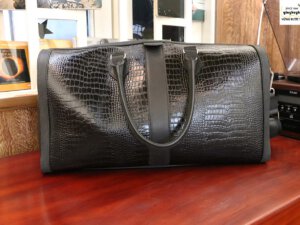 Túi xách đi du lịch da bò vân cá sấu nam CNES TX004 001