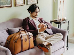 Túi xách du lịch da nam Marengo Bag Gold 50 00`3