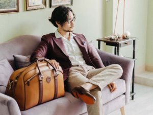 Túi xách du lịch da nam Marengo Bag Gold 50 00``2