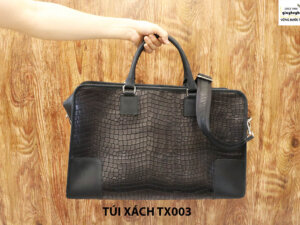 Túi xách du lịch da bò vân cá sấu nam CNES TX003 003