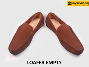 Giày lười nam da lộn đế thấp Mocasin Loafer EMPTY 017