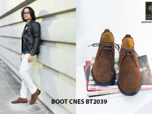 Giày da nam cổ lửng Chukka Boot CNES BT2039 002