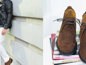 Giày da nam cổ lửng Chukka Boot CNES BT2039 002