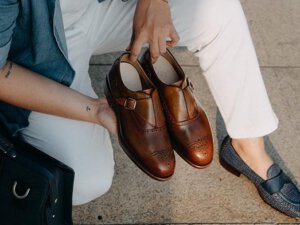 Giày da nam da bê Monkstrap CNES MT2050 007