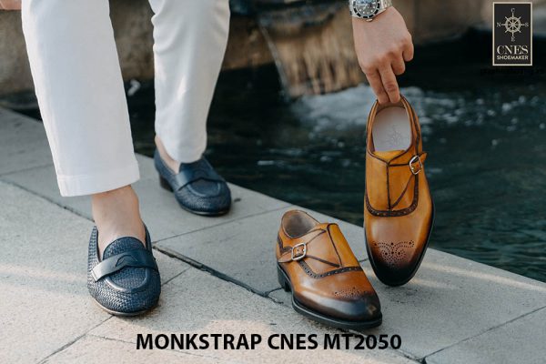 Giày da nam da bê Monkstrap CNES MT2050 003