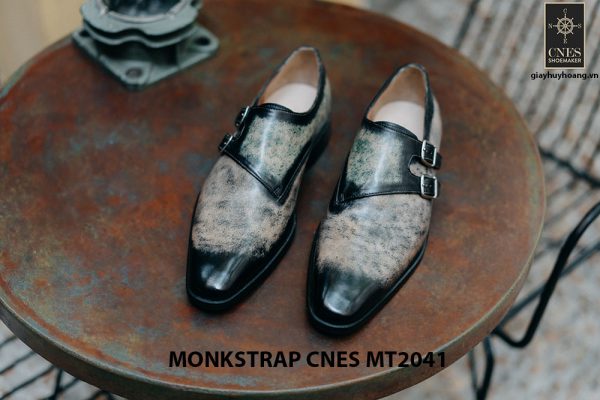Giày nam da bê ý Monkstrap CNES MT2041 001