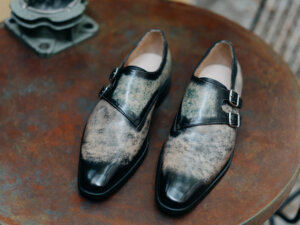 Giày nam da bê ý Monkstrap CNES MT2041 001