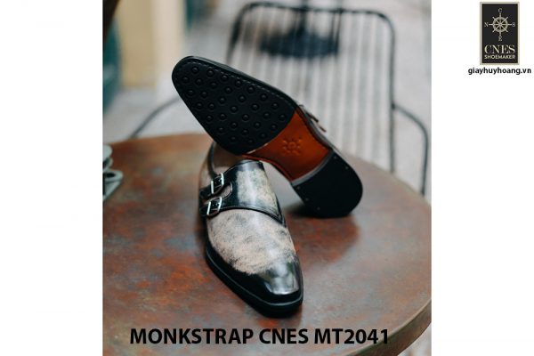 Giày nam da bê ý Monkstrap CNES MT2041 004