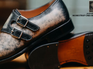 Giày nam da bê ý Monkstrap CNES MT2041 003
