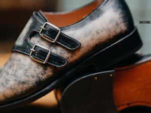 Giày nam da bê ý Monkstrap CNES MT2041 003