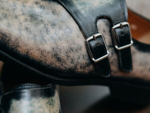 Giày nam da bê ý Monkstrap CNES MT2041 001