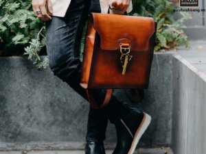 Balo đeo lưng da bò CNES T50 004