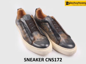 Giày da nam buộc dây đế bằng Sneaker nam CNES172 002