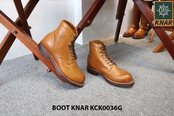 [Outlet size 41] Giày Boot cổ cao buộc dây Knar KCK0036G 005