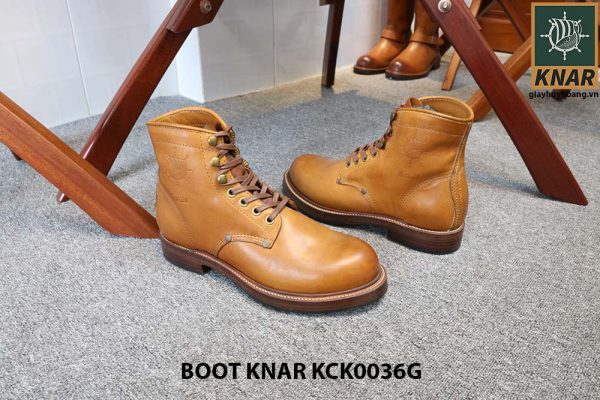 [Outlet size 41] Giày Boot cổ cao buộc dây Knar KCK0036G 003