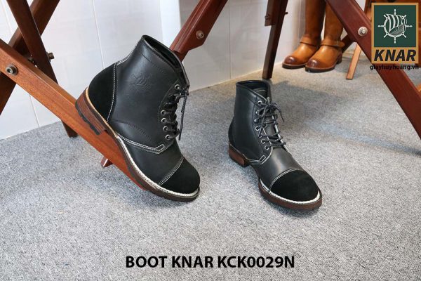[Outlet size 42] Giày da Boot buộc dây Knar KCK0029N 005