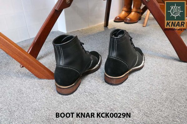 [Outlet size 42] Giày da Boot buộc dây Knar KCK0029N 004