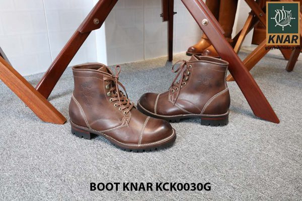 [Outlet size 42] Giày Boot cổ cao buộc dây Knar KCK0030G 003