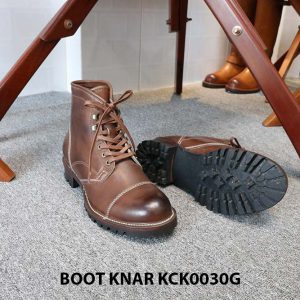 [Outlet size 42] Giày Boot cổ cao buộc dây Knar KCK0030G 002