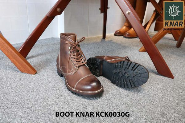 [Outlet size 42] Giày Boot cổ cao buộc dây Knar KCK0030G 002