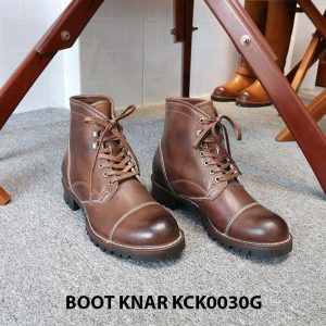 [Outlet size 42] Giày Boot cổ cao buộc dây Knar KCK0030G 001