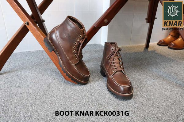 [Outlet size 41] Giày Boot cổ cao buộc dây Knar KCK0031G 004