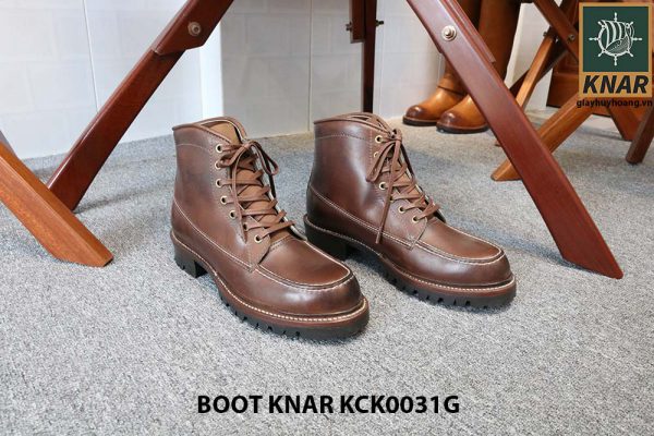 [Outlet size 41] Giày Boot cổ cao buộc dây Knar KCK0031G 001