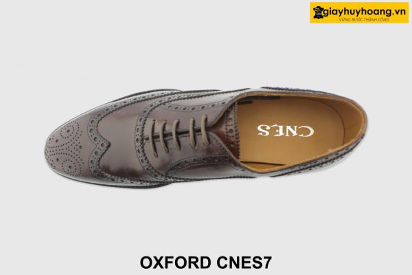 [Outlet size 42] Giày da nam đục lỗ Oxford Wingtips CNS7 002