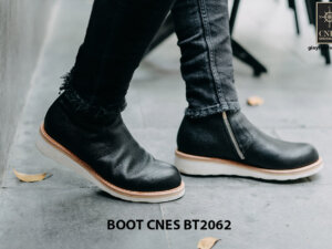 Giày Boot nam dây kéo đế bằng CNES BT2062 001