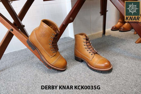 [Outlet size 41] Giày tây nam Boot cột dây Knar KCK0035G 005