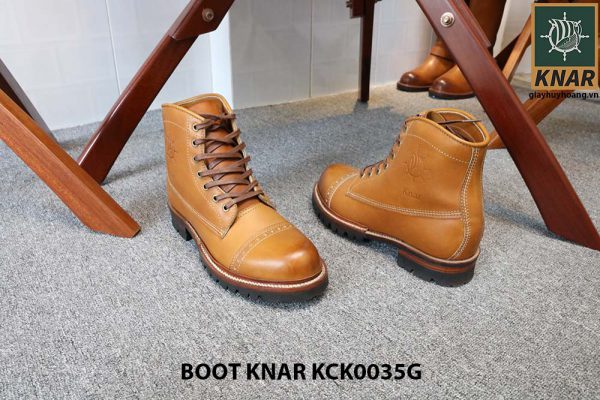 [Outlet size 41] Giày tây nam Boot cột dây Knar KCK0035G 003
