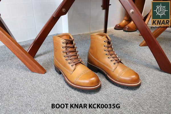 [Outlet size 41] Giày tây nam Boot cột dây Knar KCK0035G 001