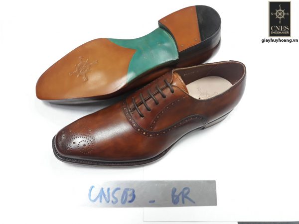 [Outlet size 38] Giày da nam Oxford Cnes CNS03 đế da 001