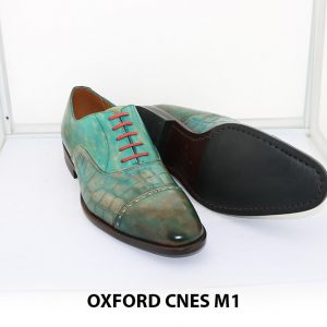 [Outlet size 40] Giày da nam xanh lá Oxford Cnes M1 007