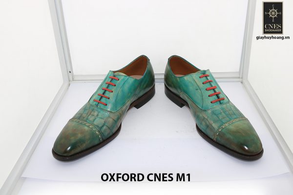 [Outlet size 40] Giày da nam xanh lá Oxford Cnes M1 006